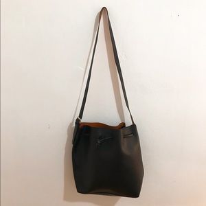 Faux leather bucket bag